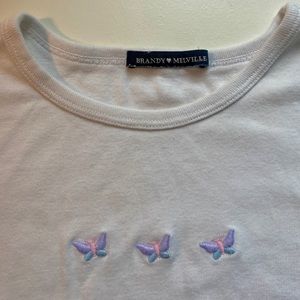 BRANDY MELVILLE - White, Purple, Blue Butterflies. CUTE One-size